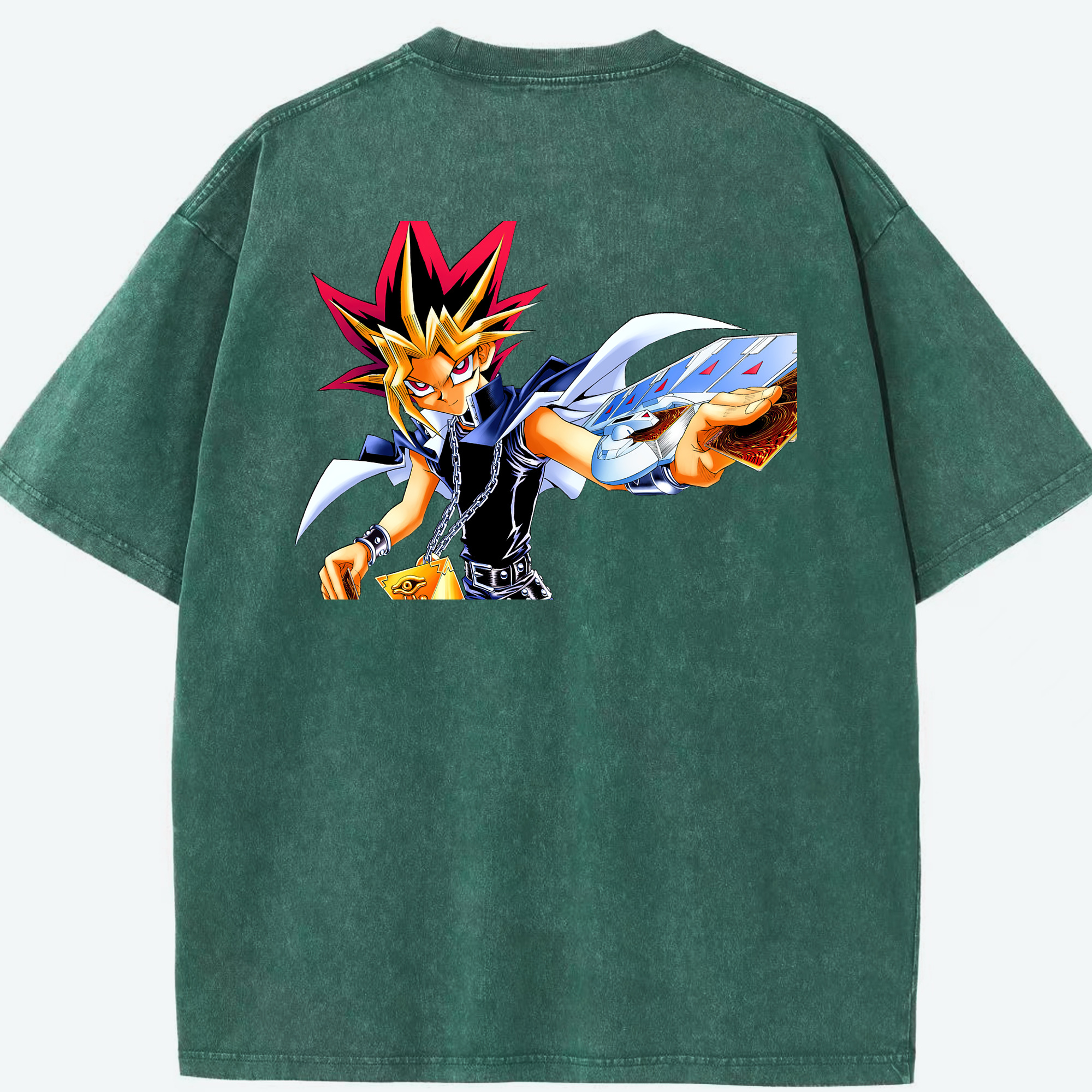 （画像用） 遊☆戯☆王 Yu-Gi-Oh! 綿100% ヴィンテージ風 半袖Tシャツ（背面プリント）